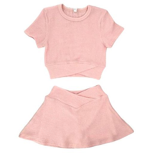RIBBED ATHLETIC SKORT SET PINK