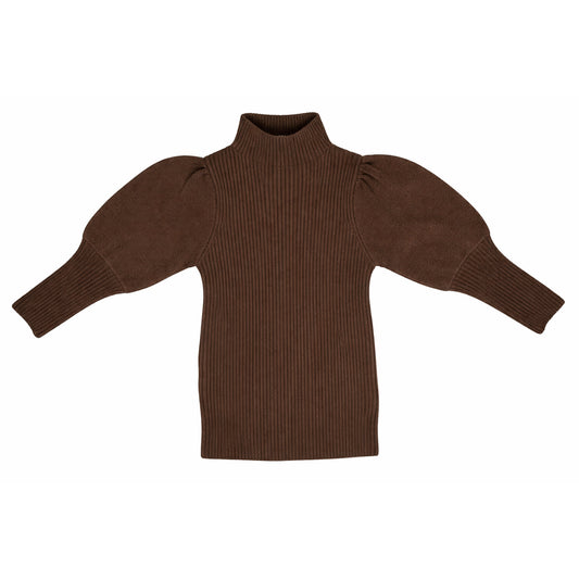 RIBBED DOLEMAN SLEEVE SWEATER IVORY or BROWN
