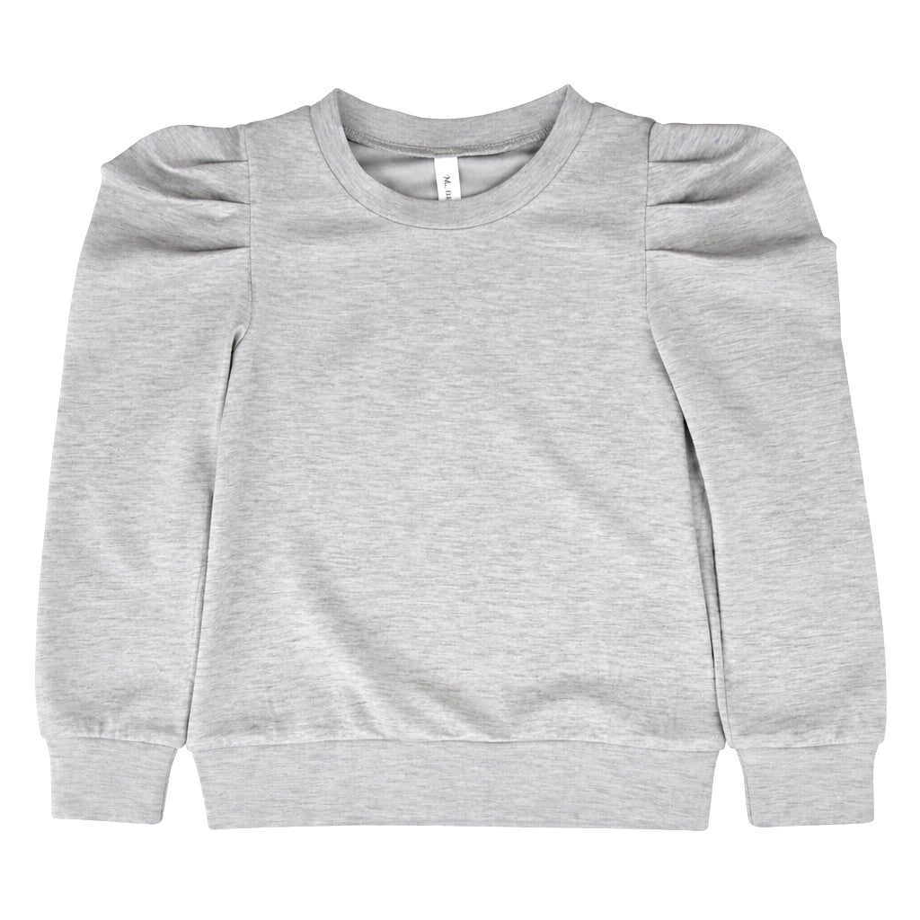 PUFF SHOULDER SWEATSHIRT GREY