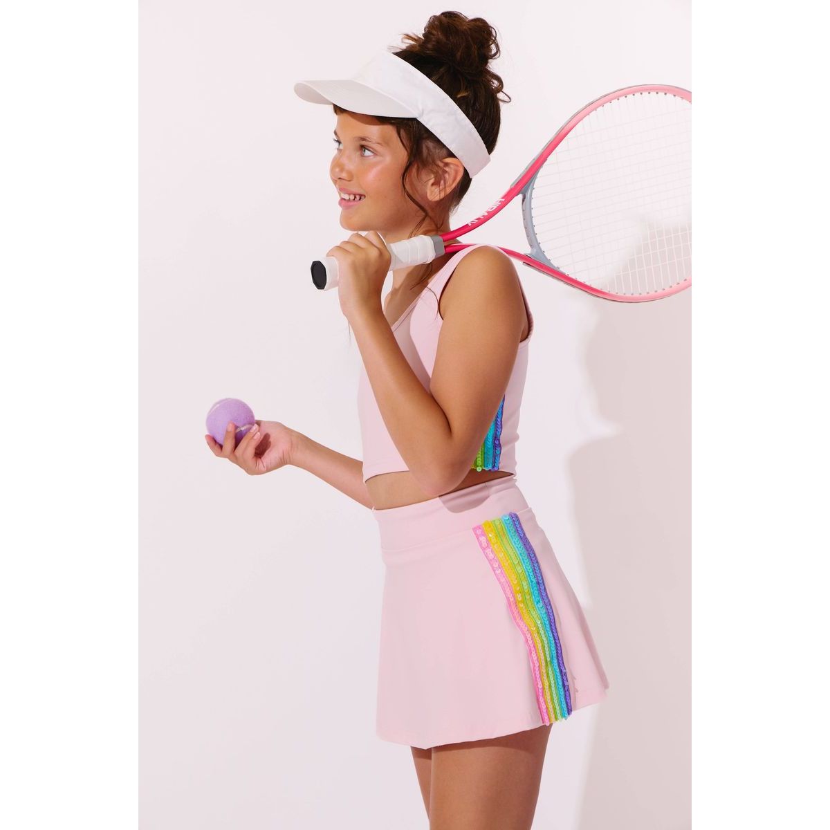 Pink Rainbow Sherbet Sequin Tennis Set