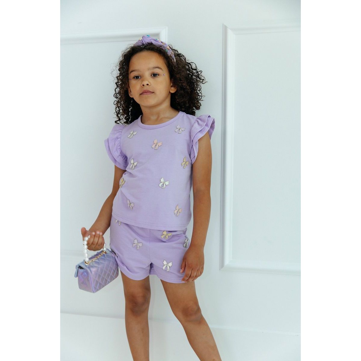 Lavender Pretty Bows Short Set