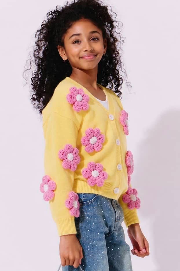 Sunshine Plush Daisy Cardigan