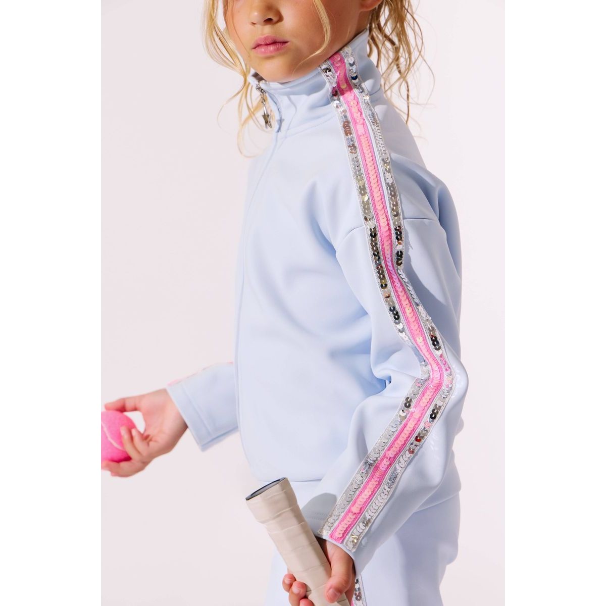 Rainbow Stripe Soft Scuba Tracksuit Blue