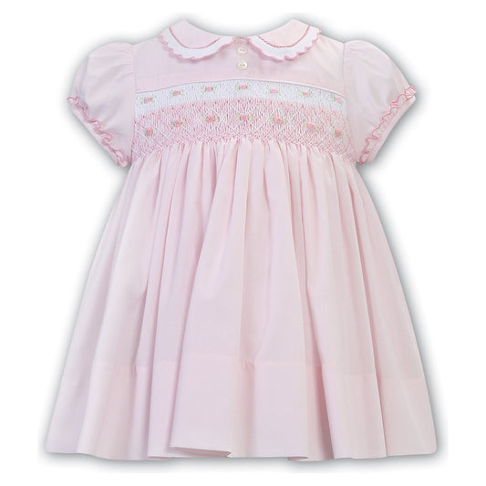 Pink/White Hand Emb and Hand Smocked Dress