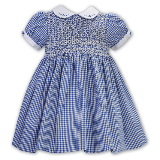 Short Sleeve Hand Emb Hand Smocked Red or Royal