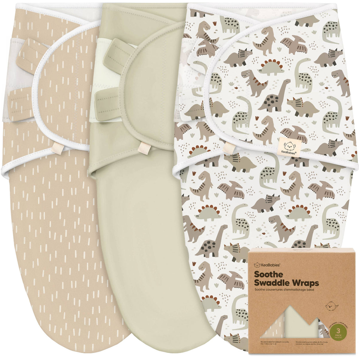 3pk Soothe Baby Swaddles 0-3 Months, Sleep Sack for Newborns