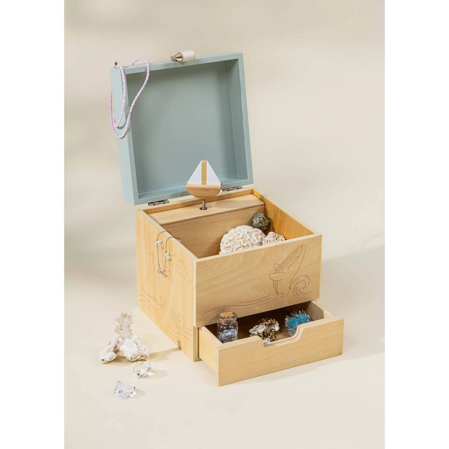 Wooden Musical Souvenir Box - Ocean