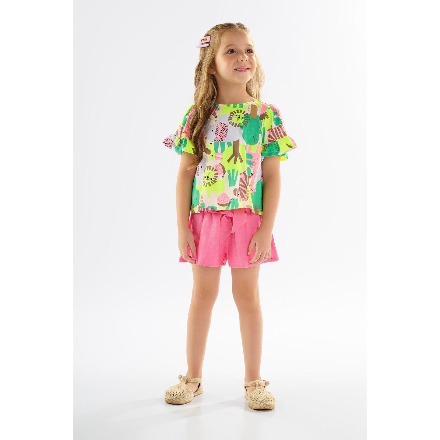 Girl's Set with Blouse and Shorts