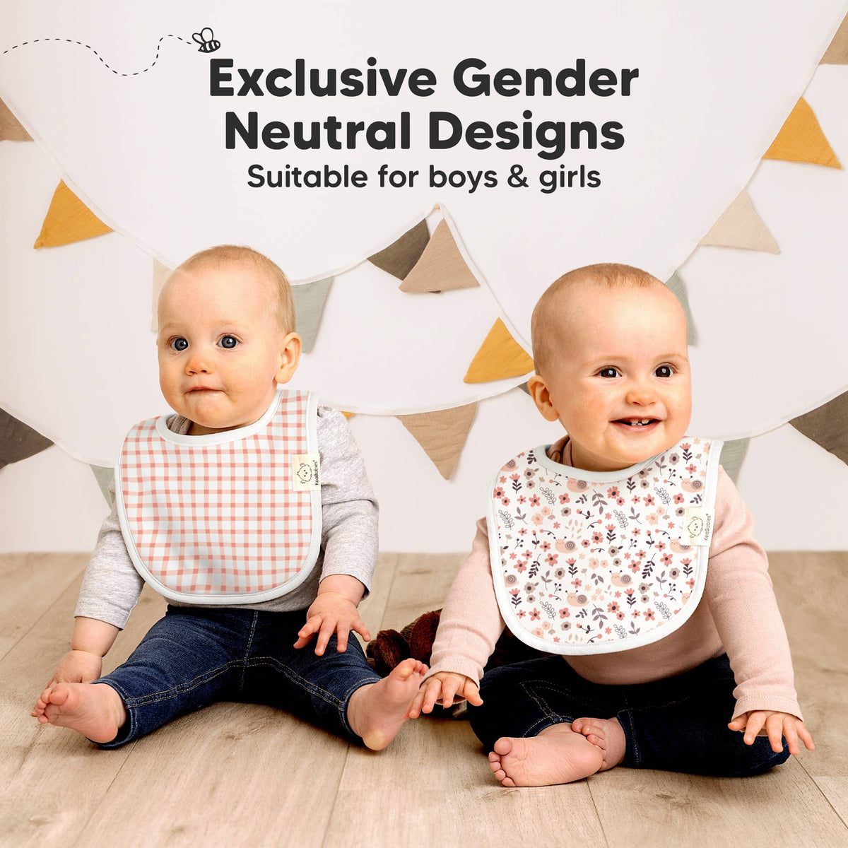 8-pack Urban Drool Bibs for Teething Baby Boys and Girls