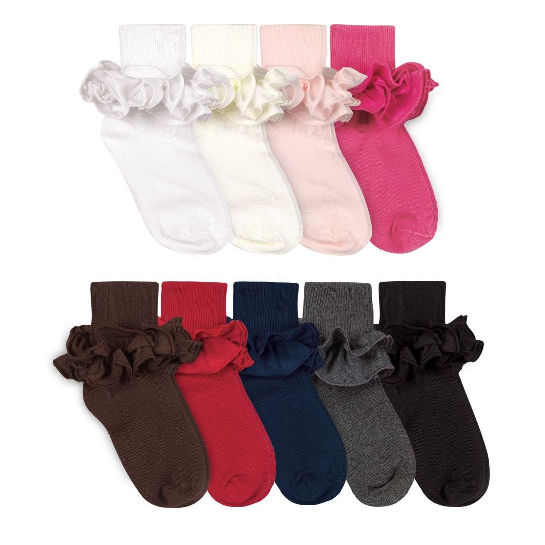 Misty Ruffle Lace Turn Cuff Socks 1 Pair