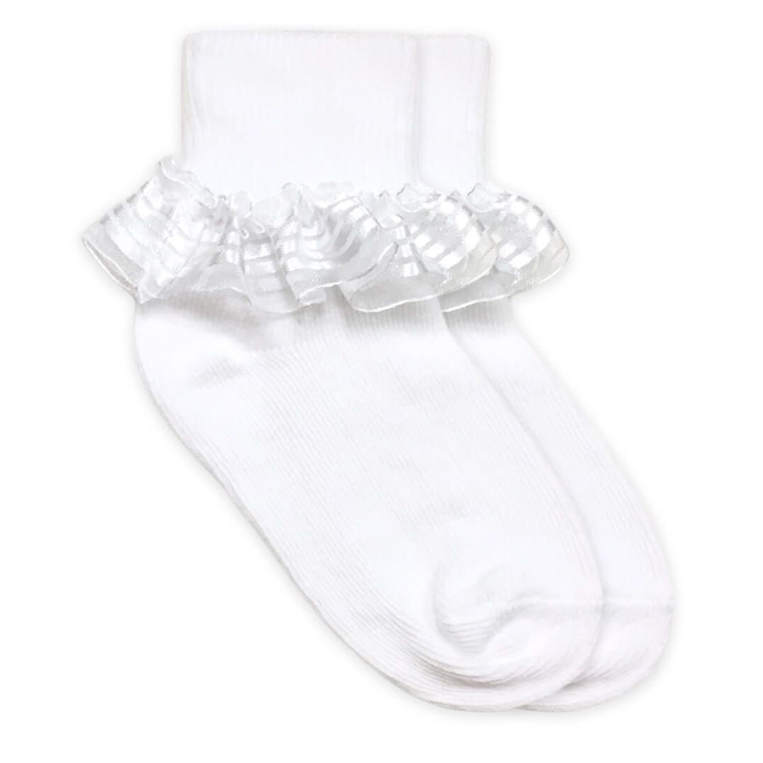 Stripe Lace Turn Cuff Socks 1 Pair