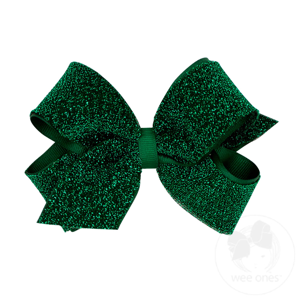 Medium Metallic Lurex with Grosgrain Underlay Hair Bow