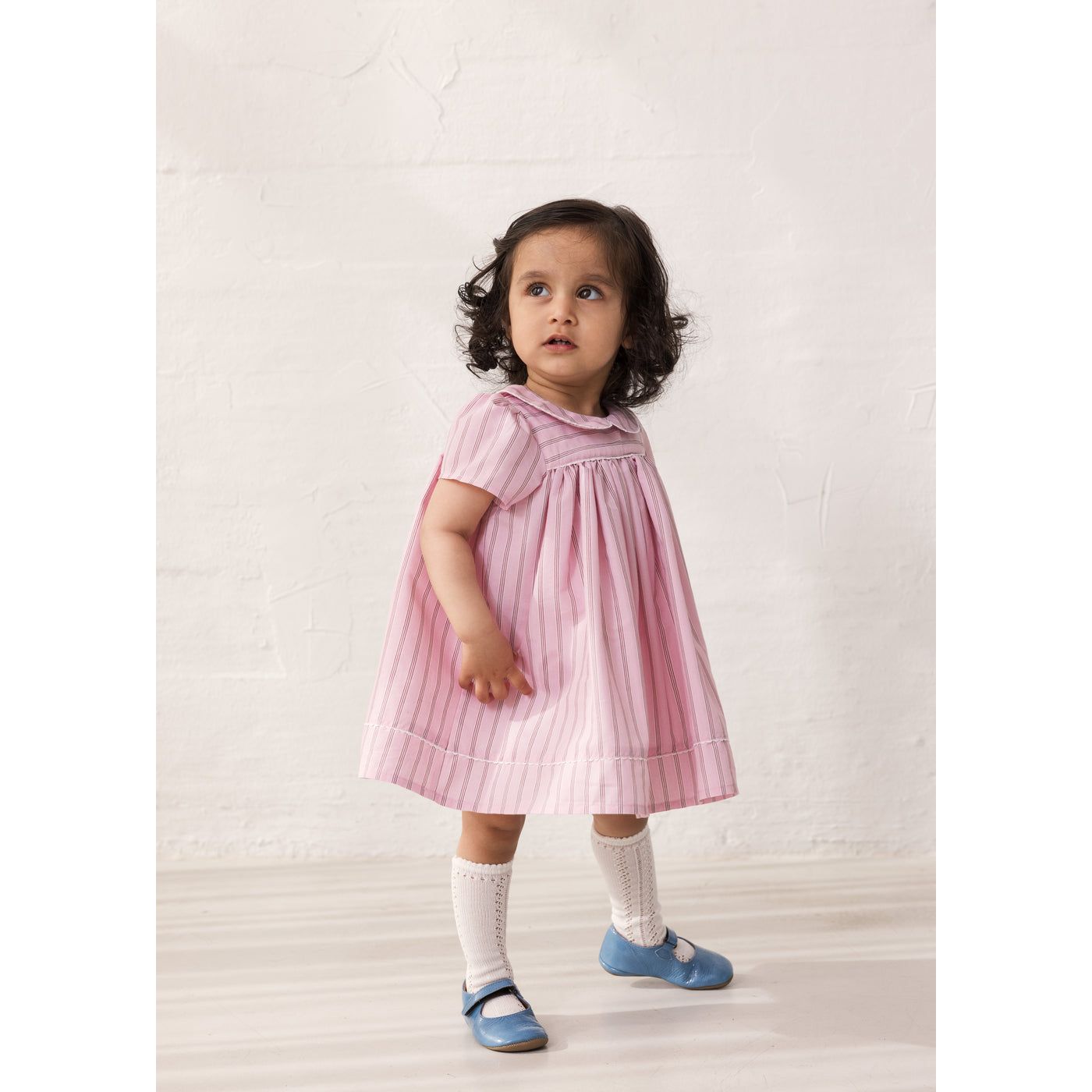 Dulla - Dress, Bonbon Pink Stripes
