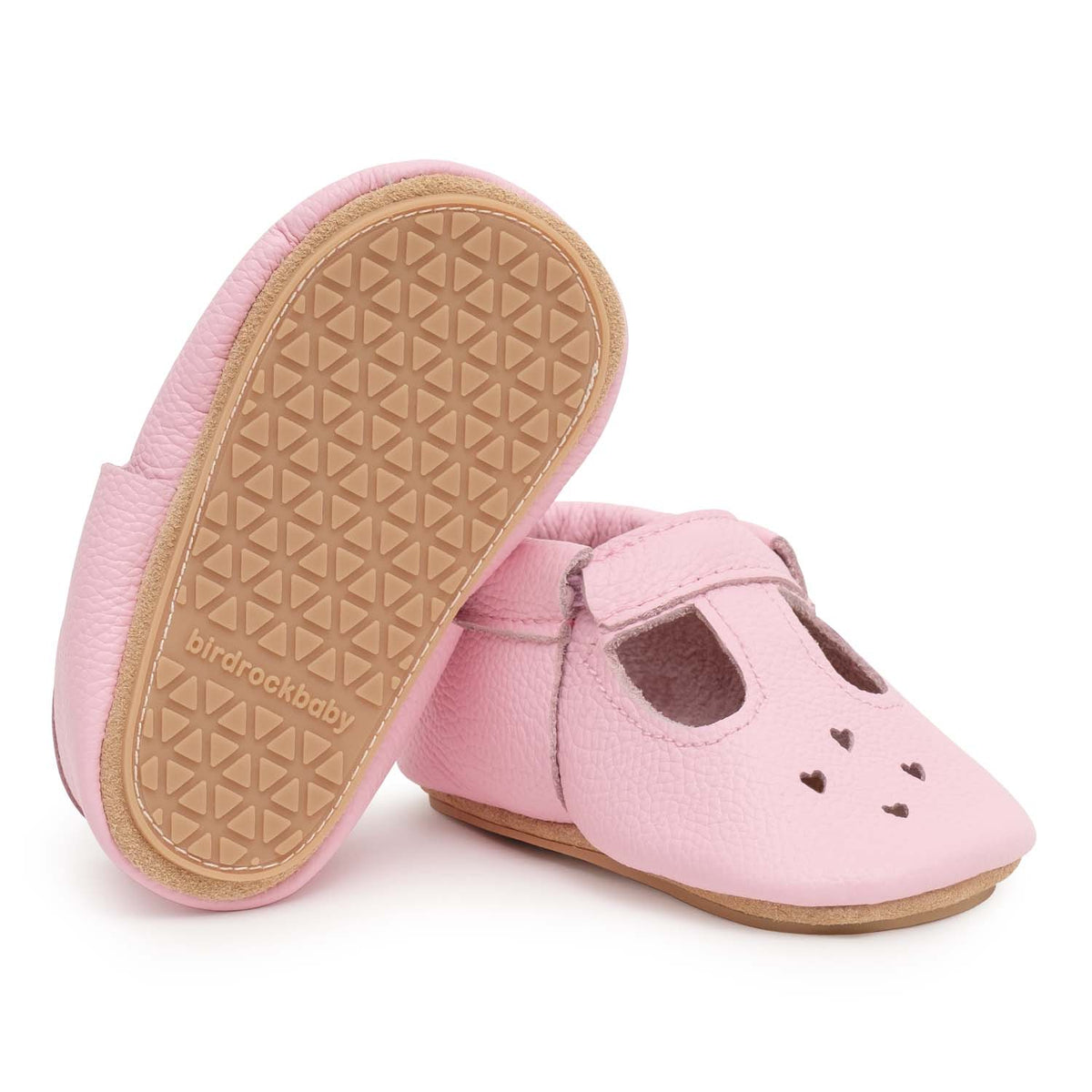 Hard Sole Mary Jane Baby Moccasins - Baby Shoes Light Pink