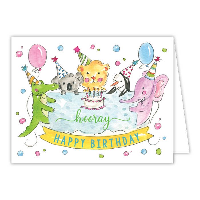 Hooray Happy Birthday Party Animals Greeting Card