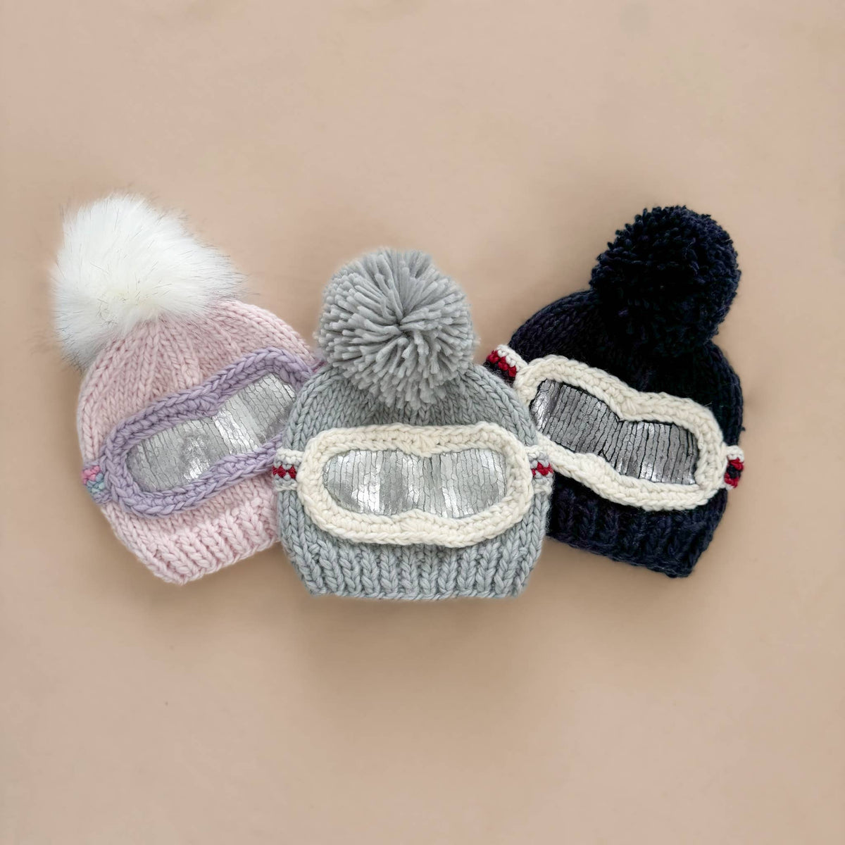Ski Goggles Beanie, Baby Pink Baby & Kids Winter Hat