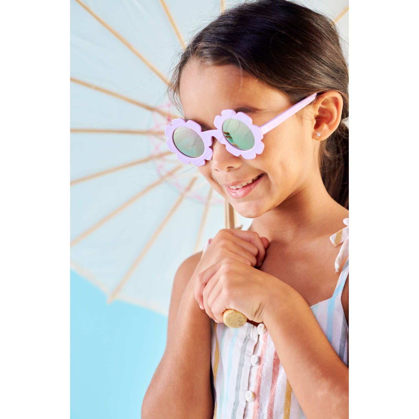 Iris Polarized Flower Sunglasses with Mirrored Lens