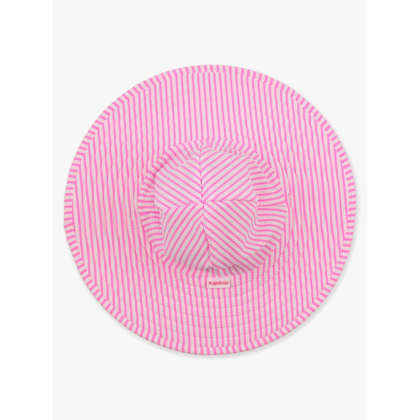 Girls Neon Pink Seersucker Swim Hat