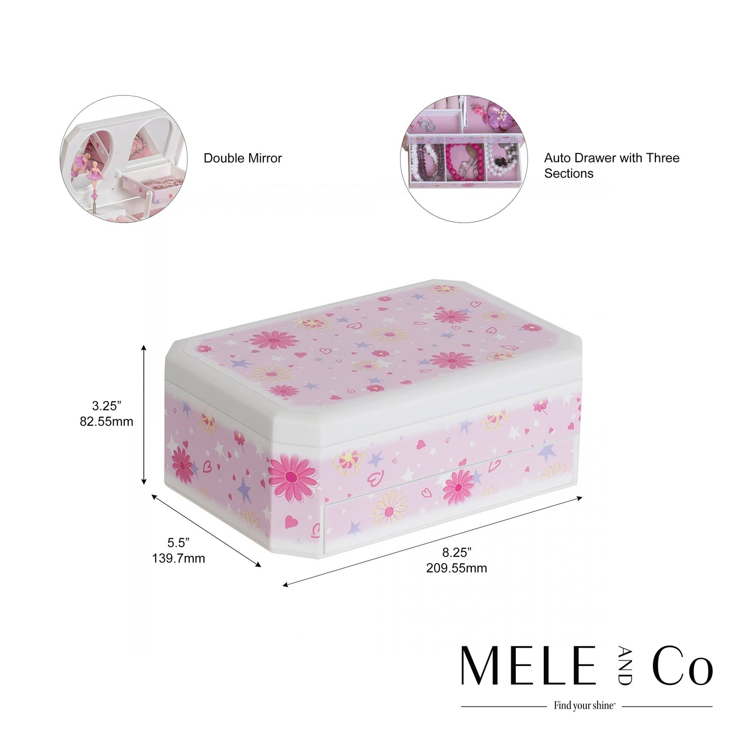 Mele and Co Hayley Girls Musical Ballerina Jewelry Box