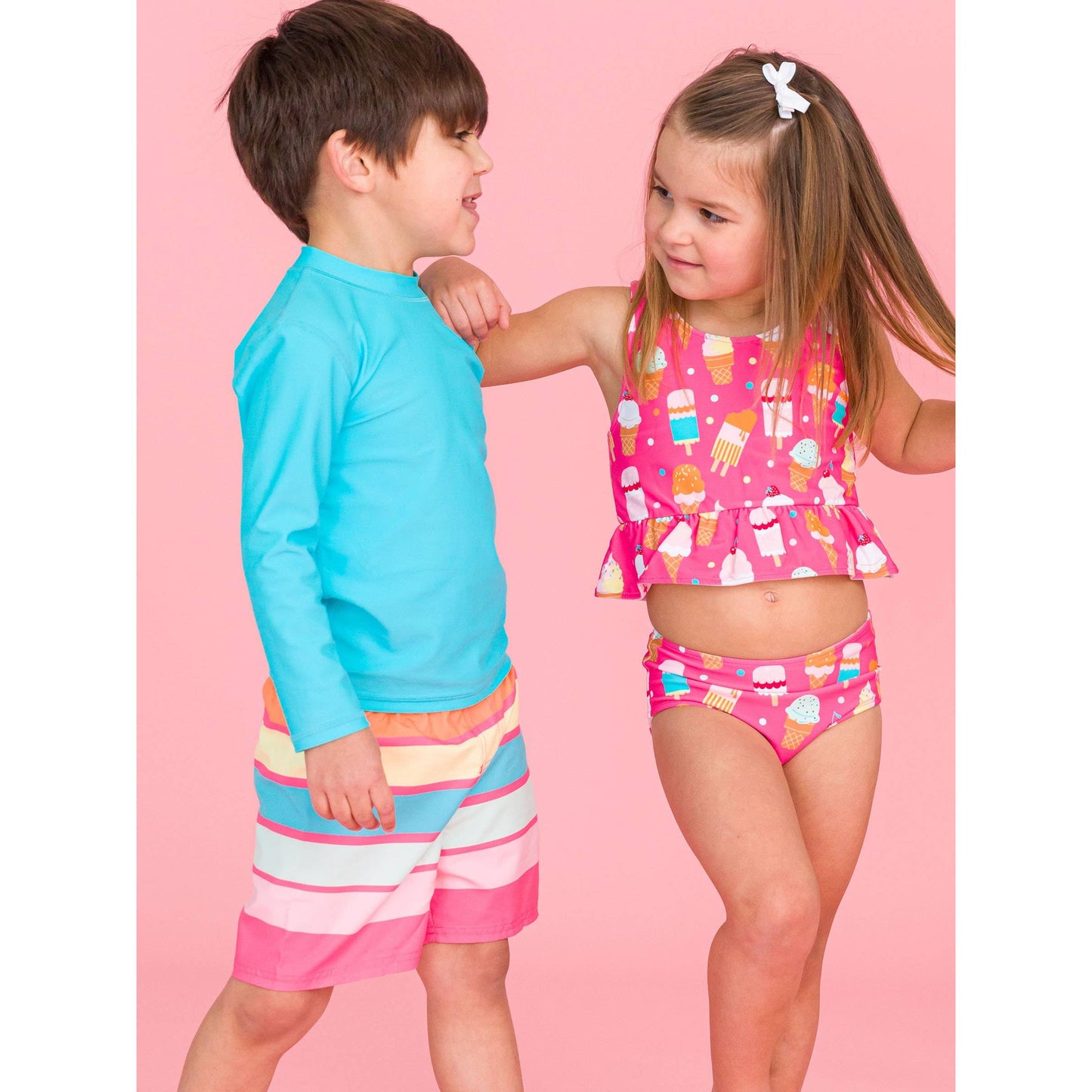 Boys Bright Aqua Long Sleeve Rash Guard