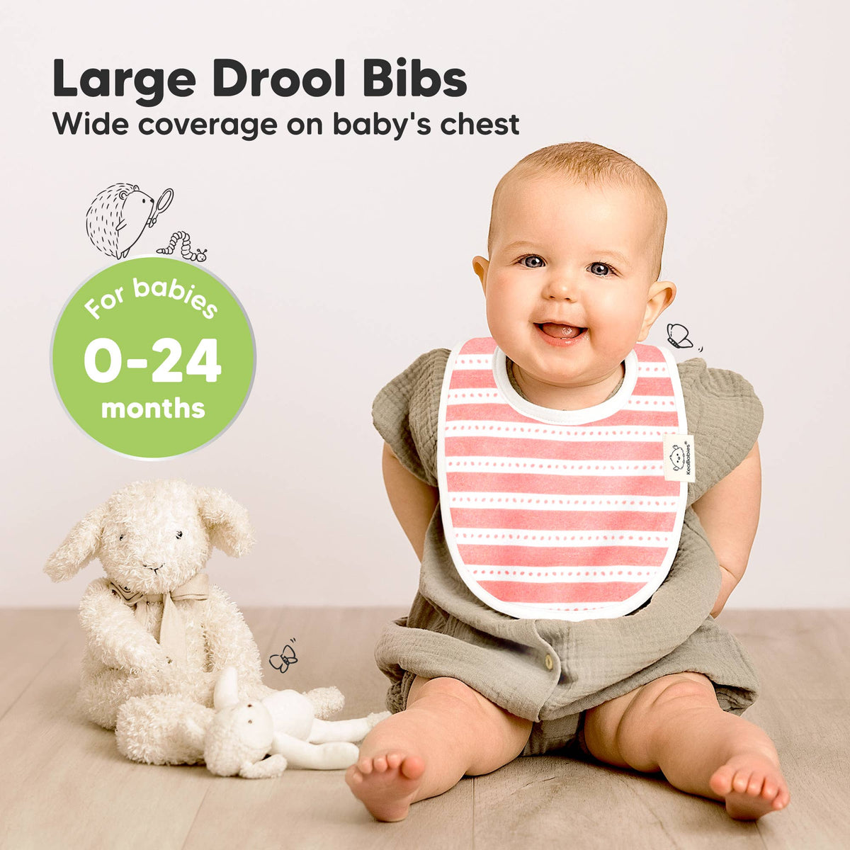 8-pack Urban Drool Bibs for Teething Baby Boys and Girls