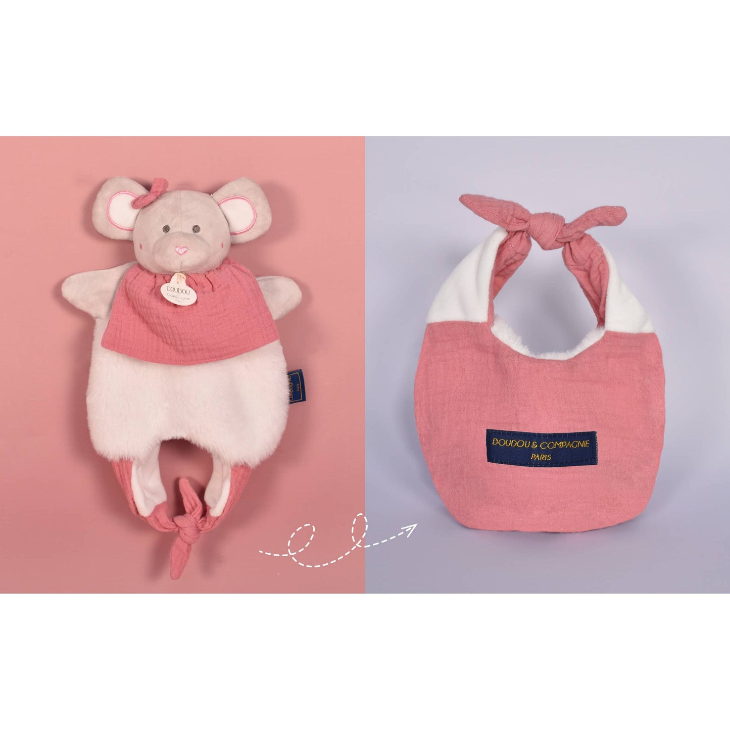 Reversible Gray Mouse Puppet / Carry Bag