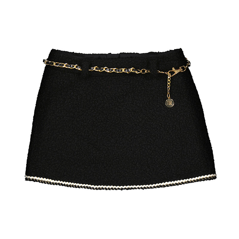 Lamb wool skirt with belt