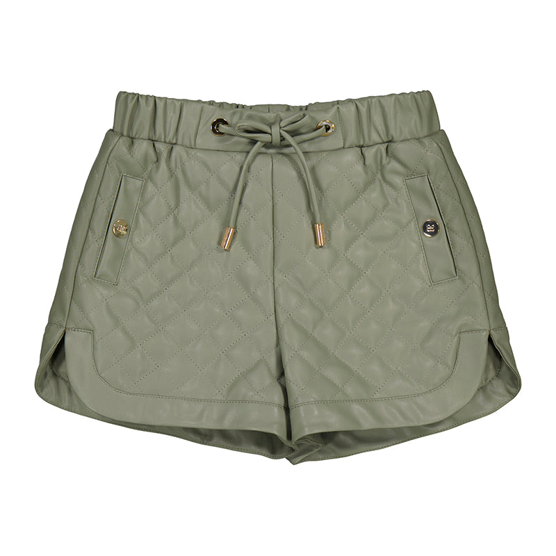 Cushioned faux leather bermuda