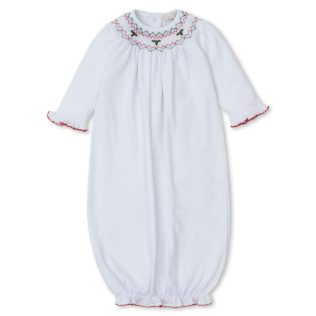 Hand Smocked Mistletoe Gown