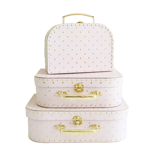 Kids Carry Case Set- Pink and Gold Spot