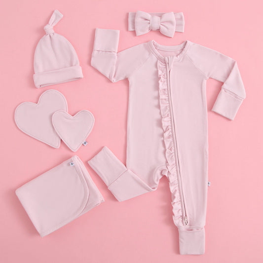 Dawn Ruffled Zippered Baby Romper