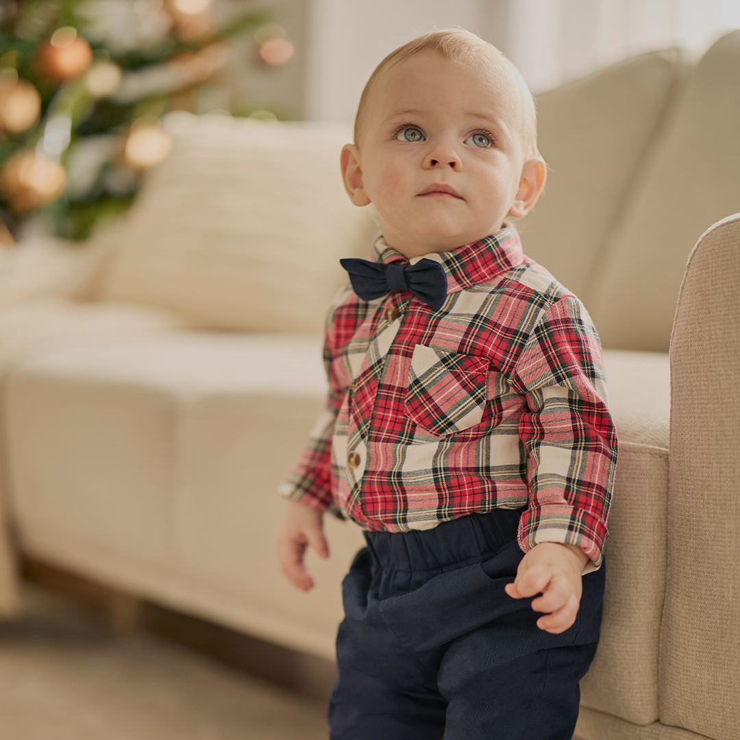Red Plaid on Flannel 3pc Outfit Set