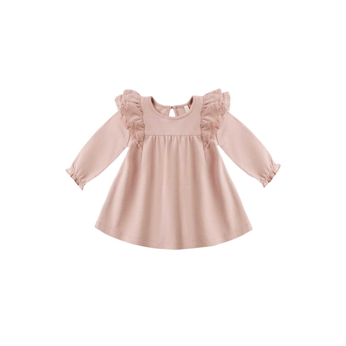 LONG SLEEVE FLUTTER DRESS || ROSE