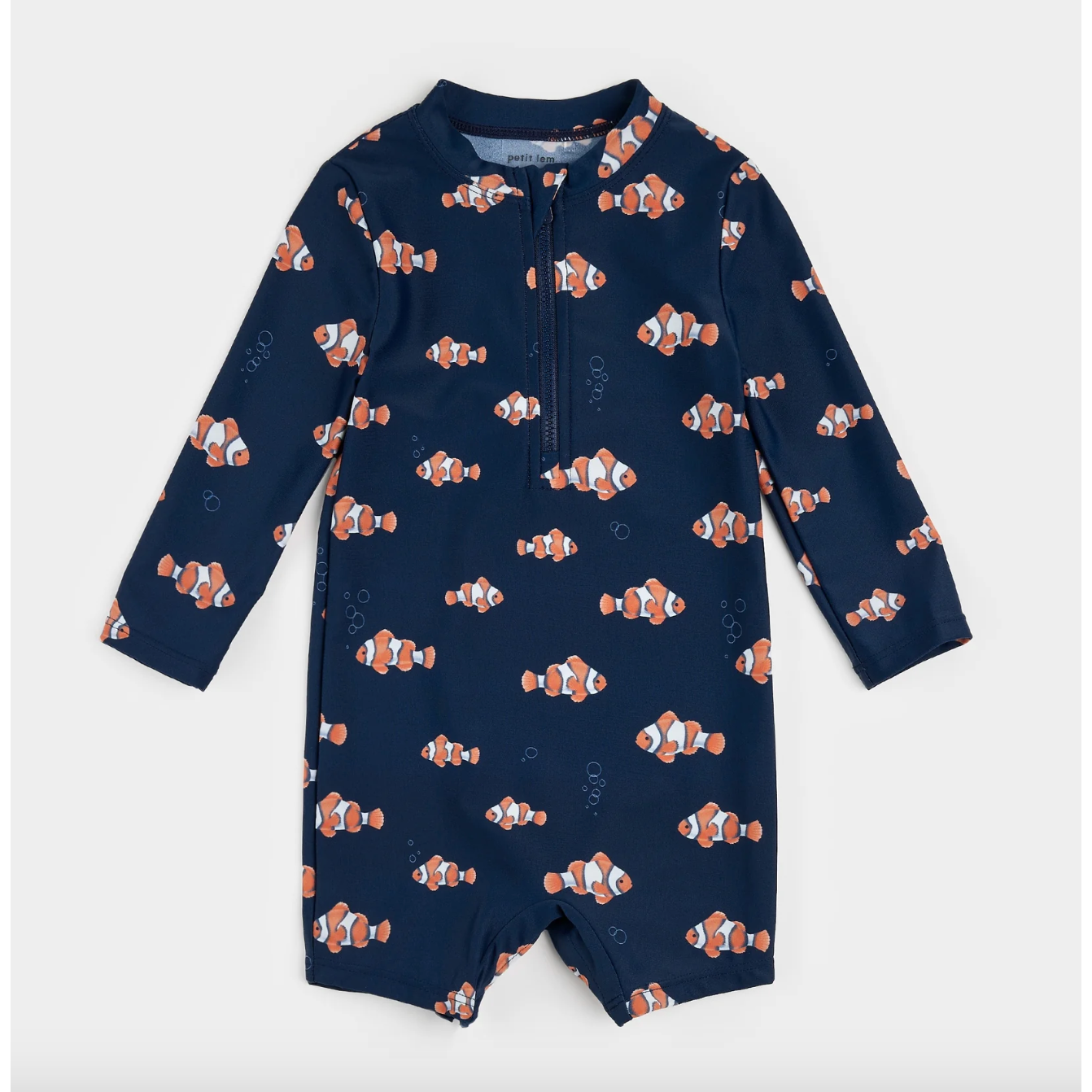 Clownfish Print Long-Sleeve Swim Romper