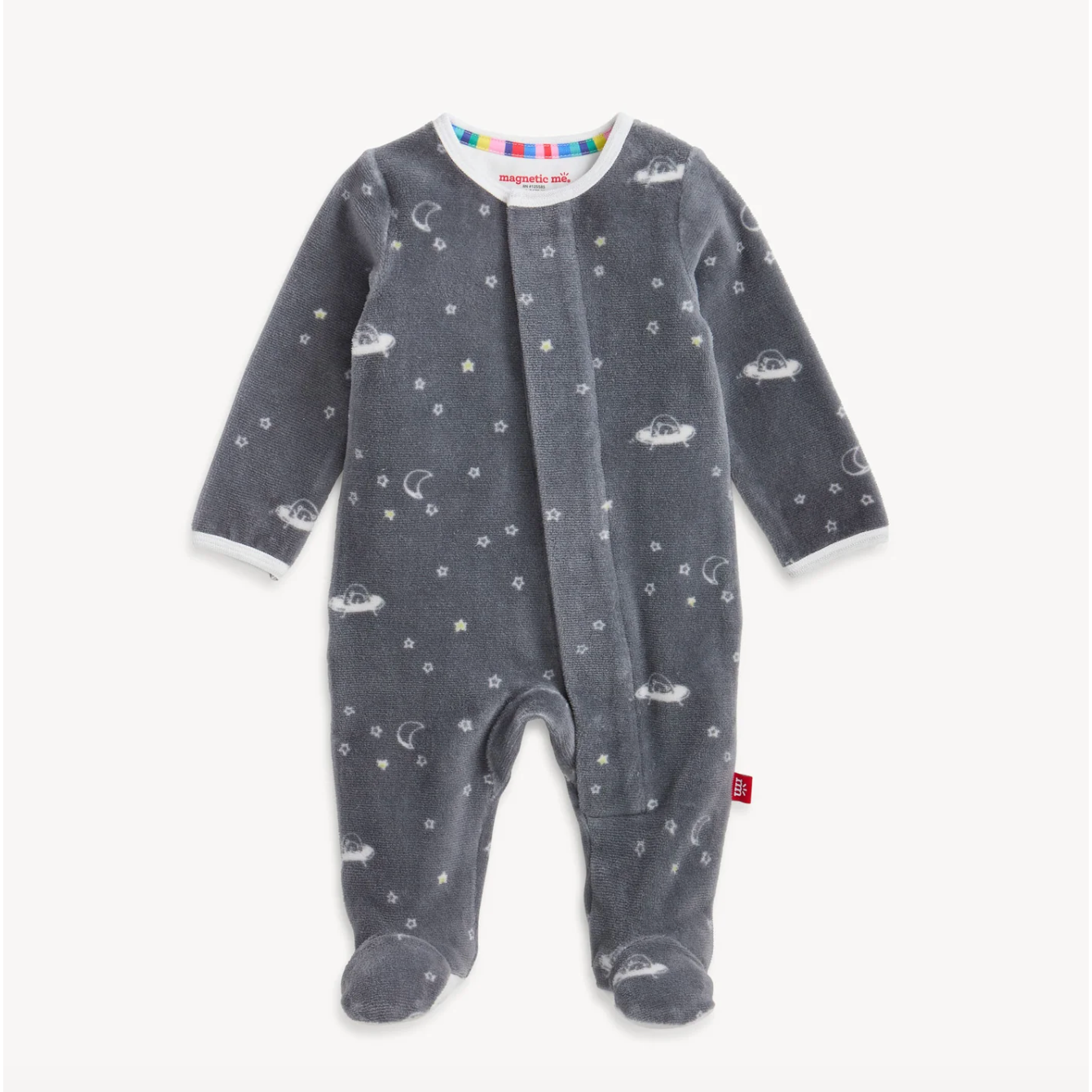 BEAR IN SPACE VELOUR FOOTIE
