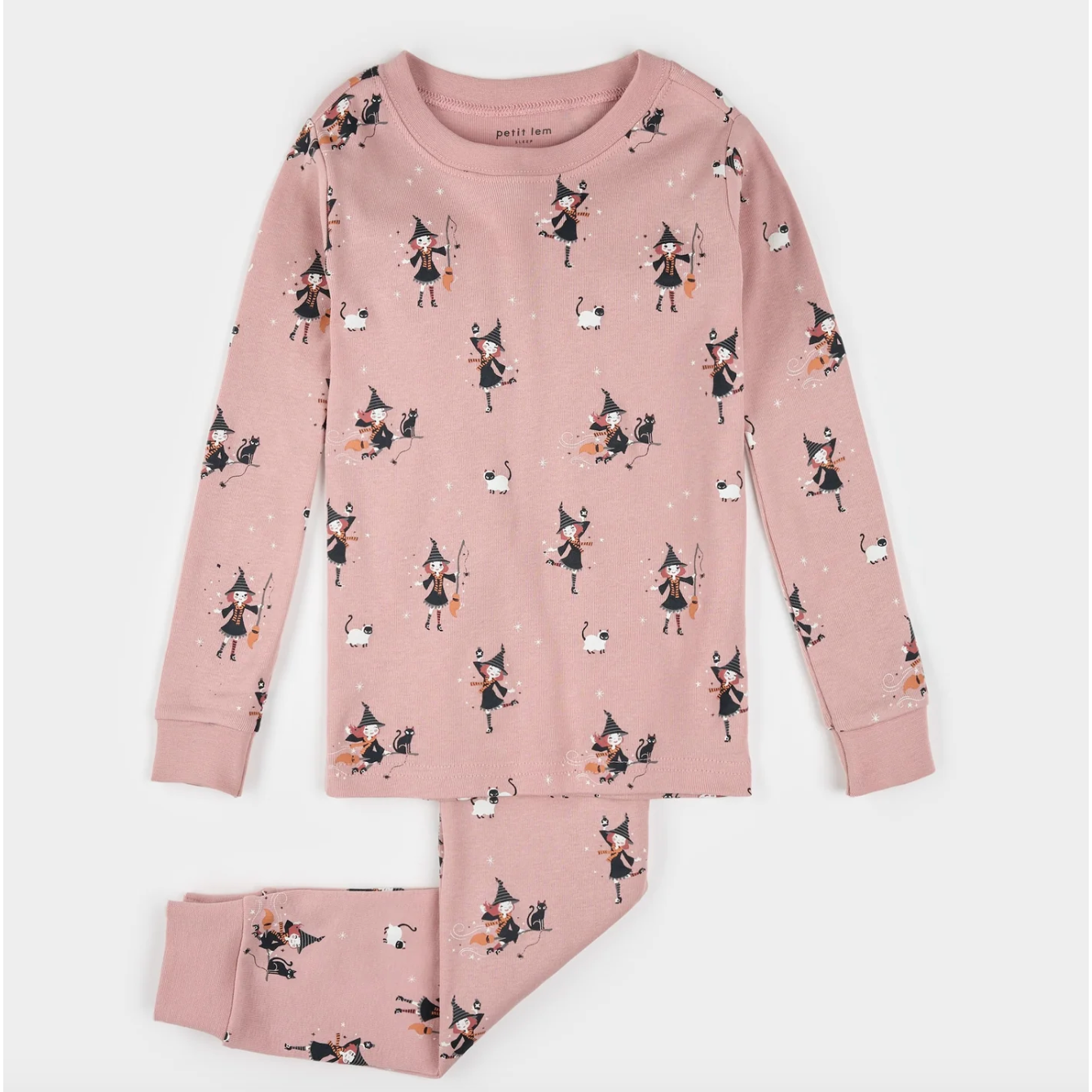 WITCH GLOW IN THE DARK PJ SET-PINK