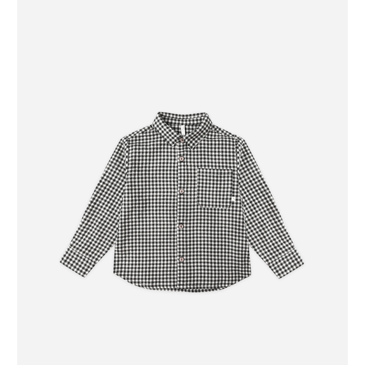 COLLARED LONG SLEEVE SHIRT || BLACK GINGHAM