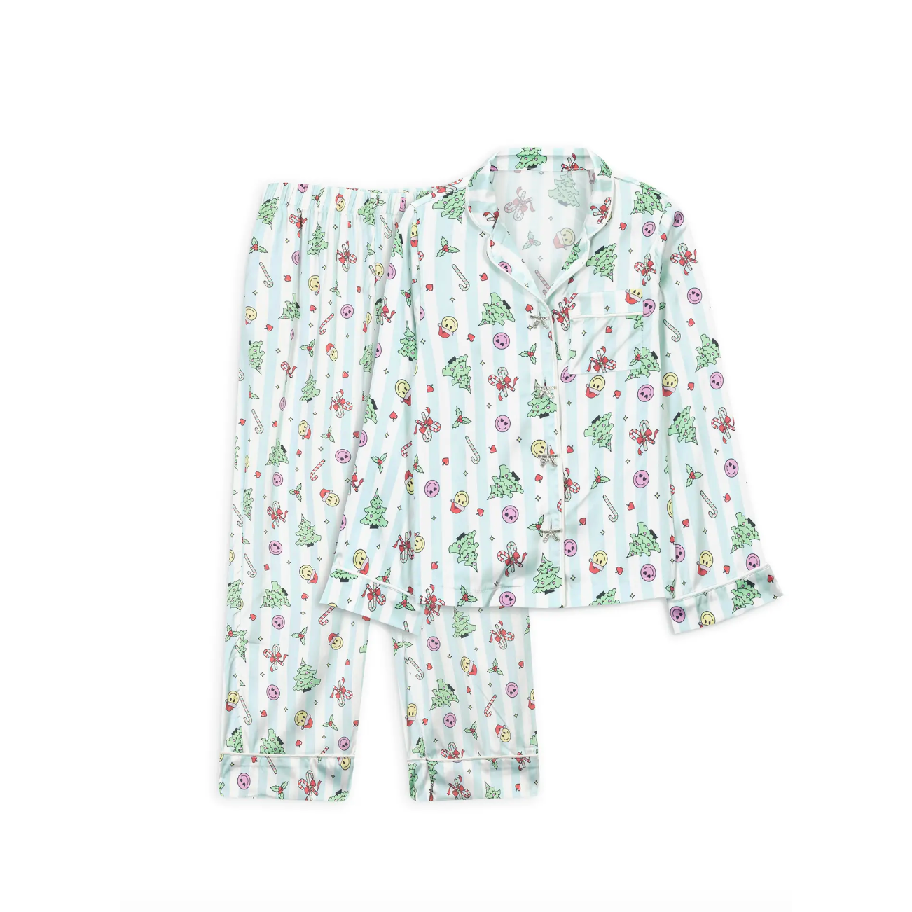 Christmas Smiley Long Sleeve Pajama Set