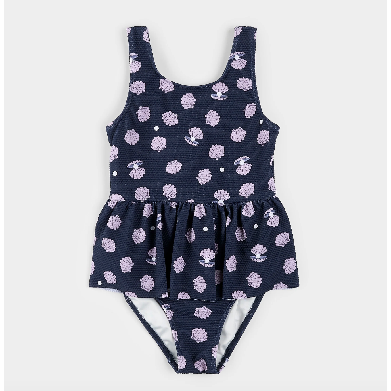 1 PC GIRLS NAVY/SHELLS SWIMSUIT