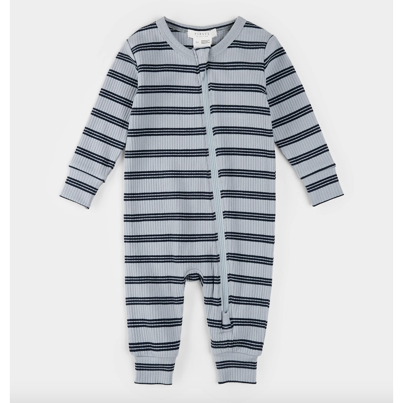 KNIT BLUE STRIPE SLEEPER