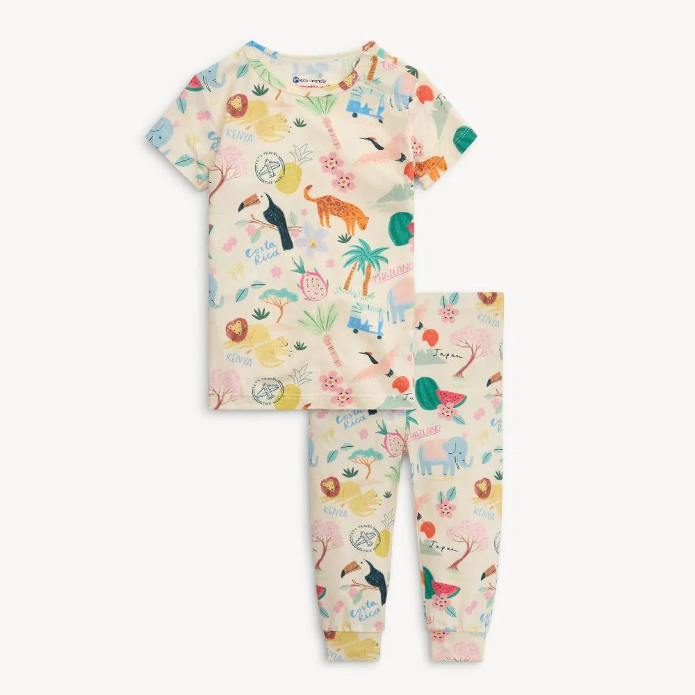 wanderlust wildlife modal magnetic no drama pajama || short sleeve set