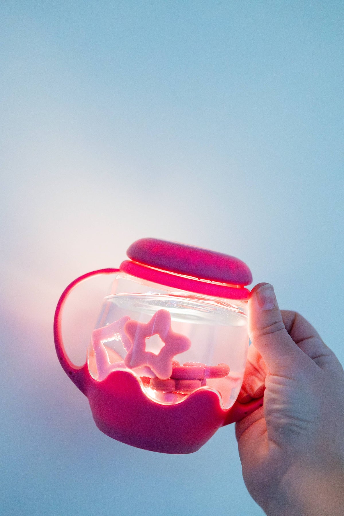 Glo Pals Mini Sensory Jar and Silicone Fun Filler Bundle - Pink