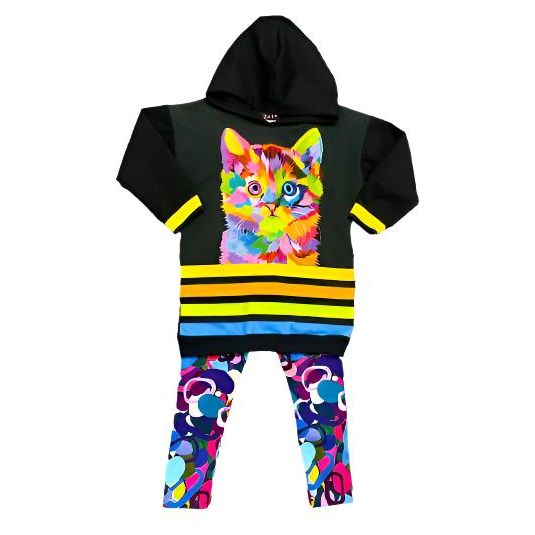 ZAZA Couture Rainbow Kitty Hoodie 2PC Set – Apple Blossom Baby And
