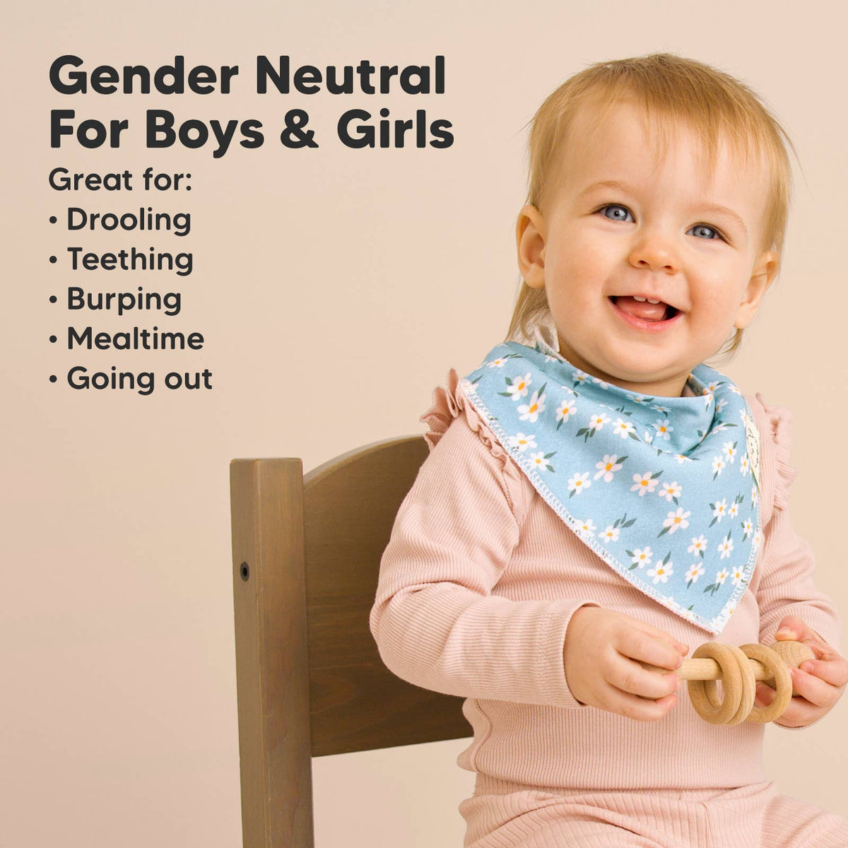 8-pack Baby Bandana Bibs for Girls and Boys