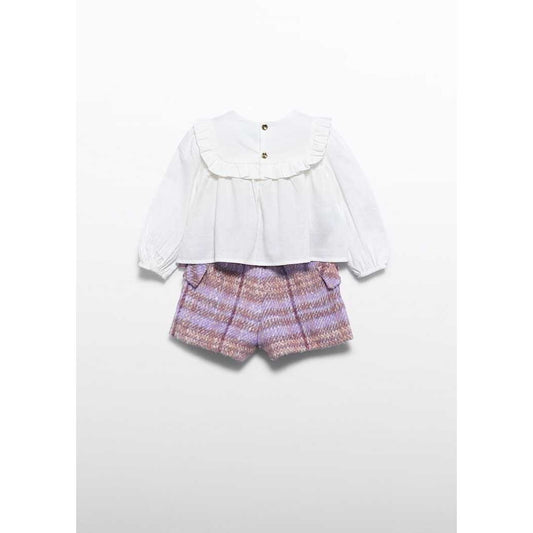 Baby Girls Checked Shorts Set