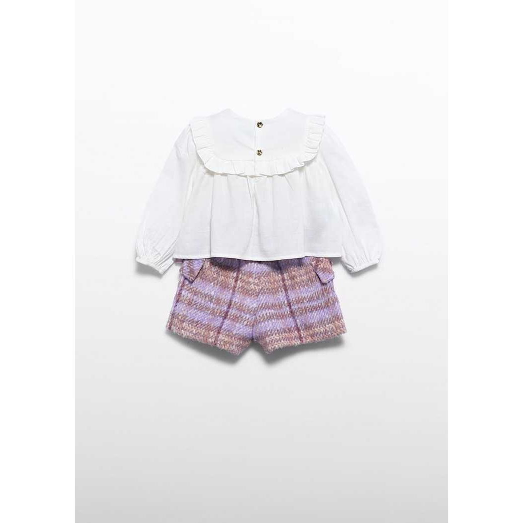 Baby Girls Checked Shorts Set