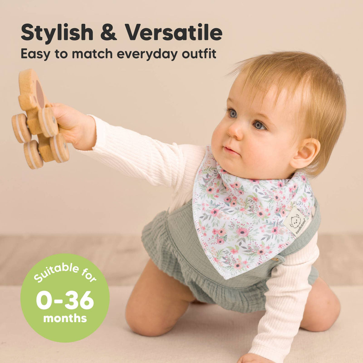8-pack Baby Bandana Bibs for Girls and Boys