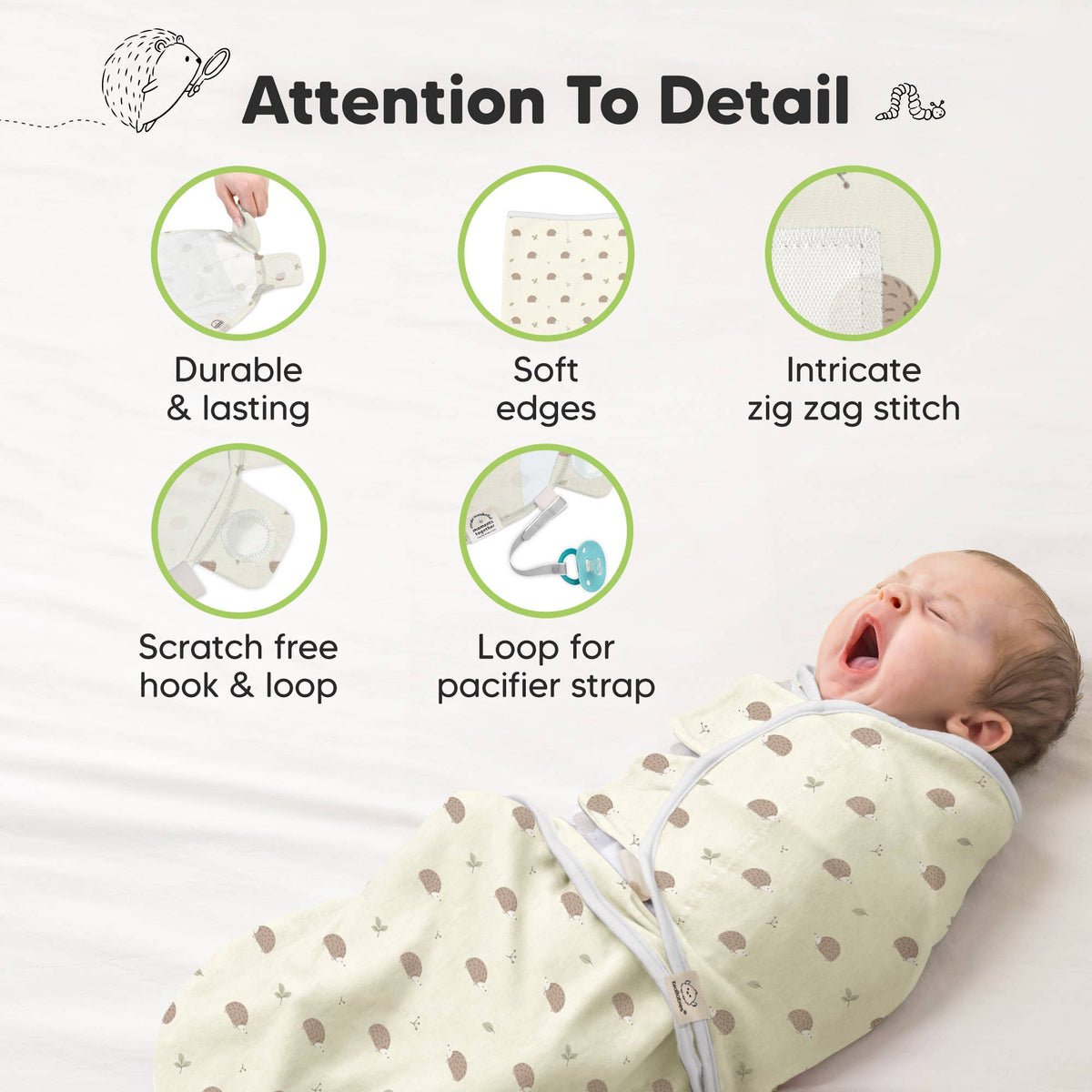 3pk Soothe Baby Swaddles 0-3 Months, Sleep Sack for Newborns