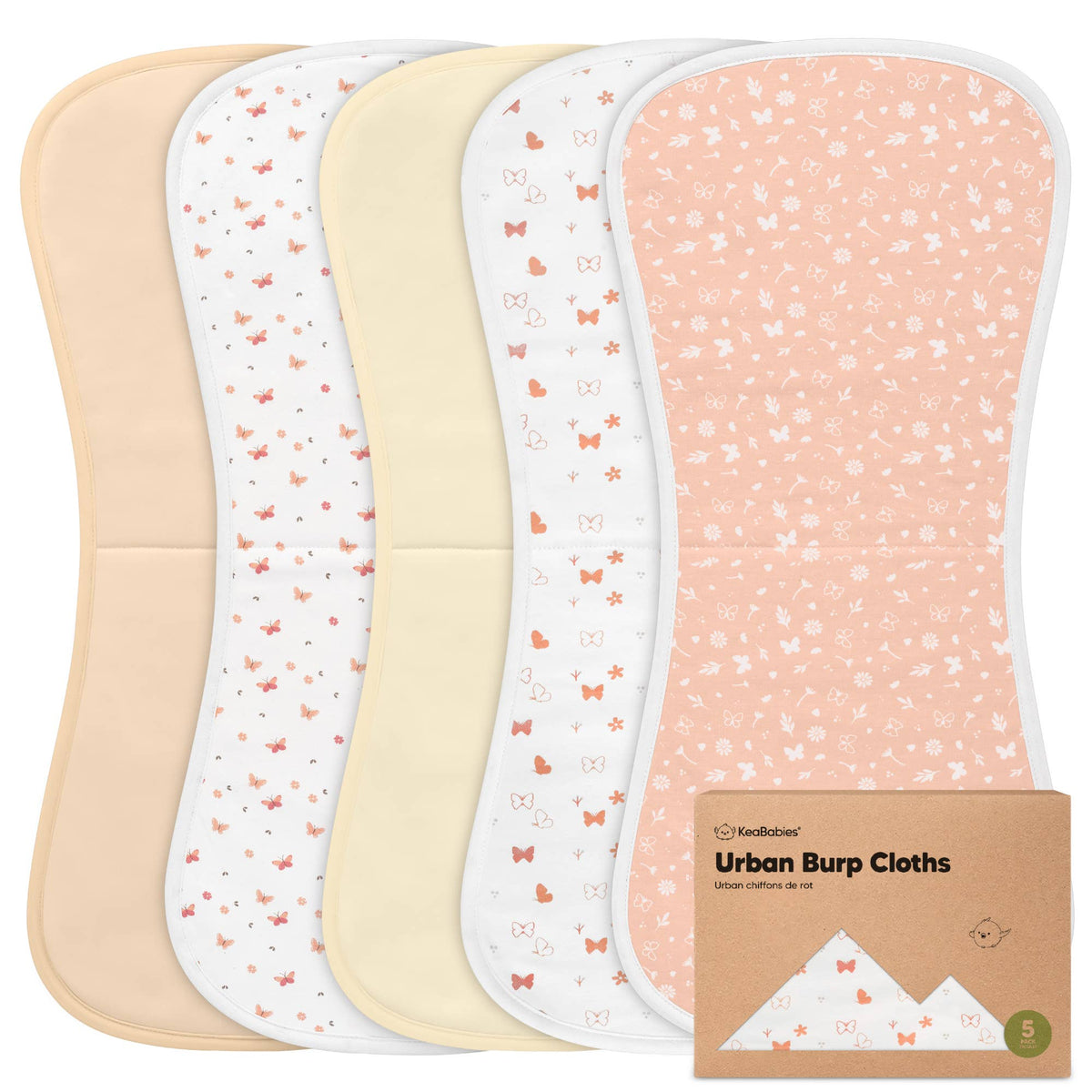 KeaBabies 5-Pack Urban Burp Cloths