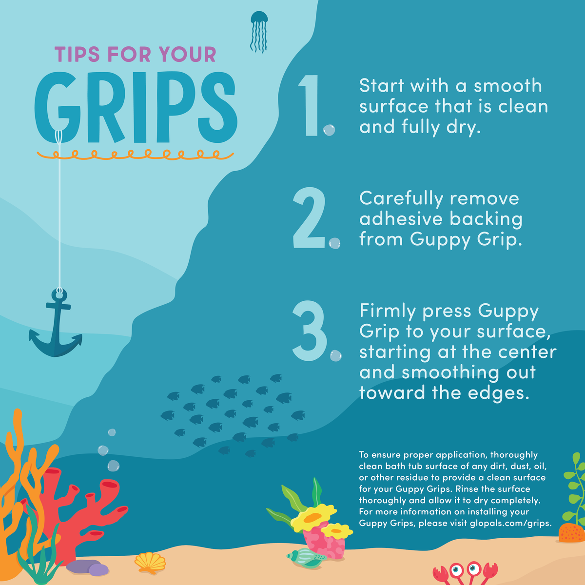 Glo Pals Guppy Grips - Glow In The Dark!